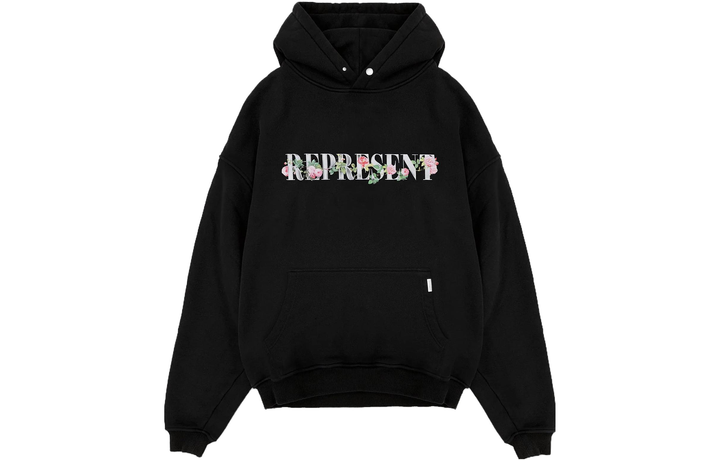 Represent Floral Graphic Long Sleeve Sweatshirt Black MH4003-01