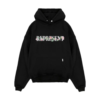 Represent Floral Graphic Long Sleeve Sweatshirt Black MH4003-01