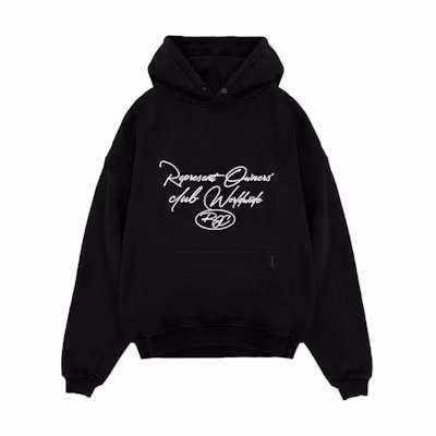 Represent FOC Worldwide Logo Print Oversized Hoodie Men’s Black M04175-01
