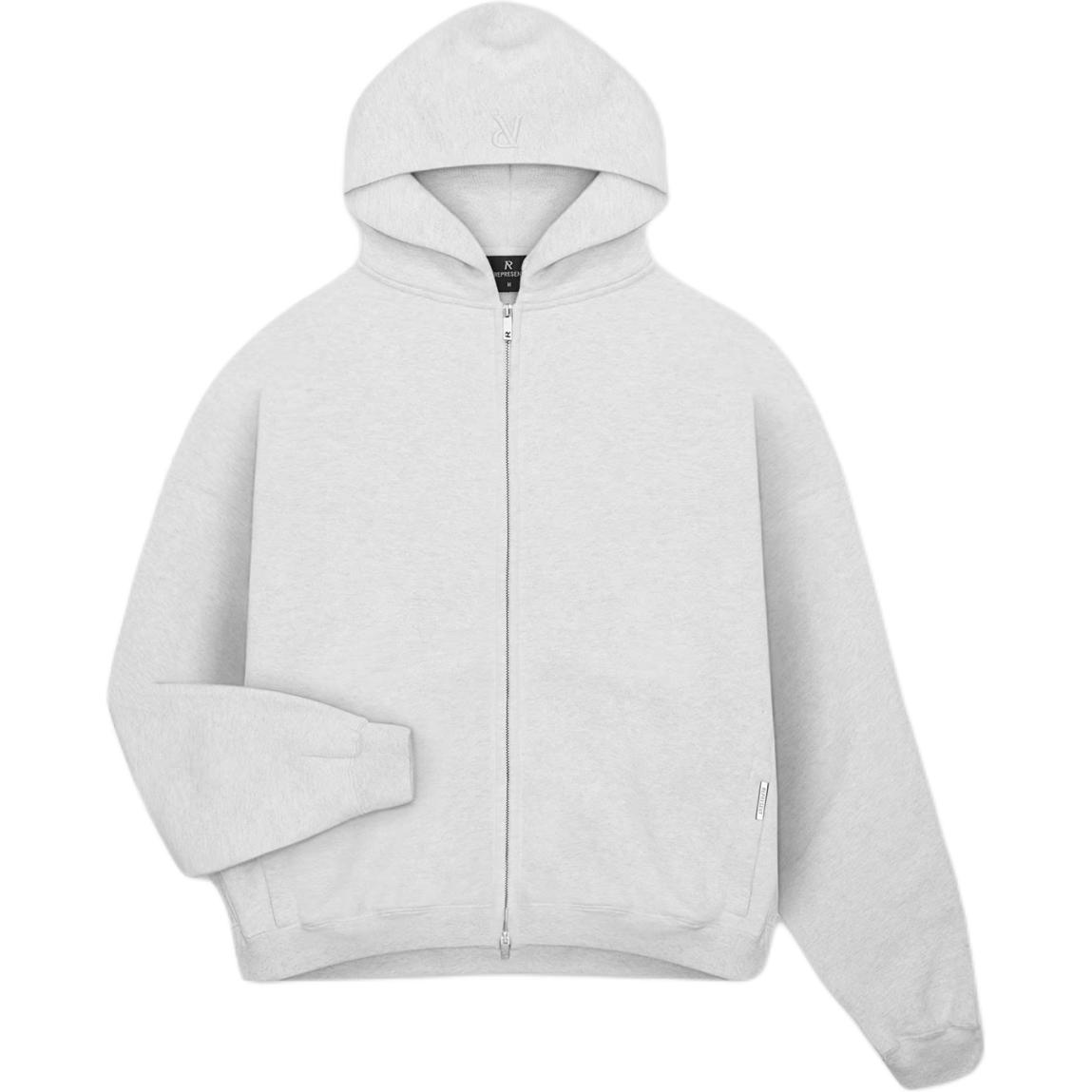 Represent Full-Zip Hoodie with Pockets Ice Grey INM414-508