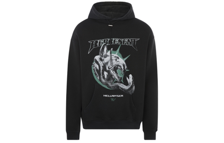Represent FW20 Animal Graphic Cotton Hoodie Black ( Casual Sweatshirt) M04050-03-VINTAGE-BLACK
