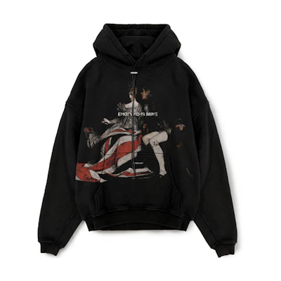 Represent FW20 Printed Retro Pullover Hoodie Unisex Black M04049-01