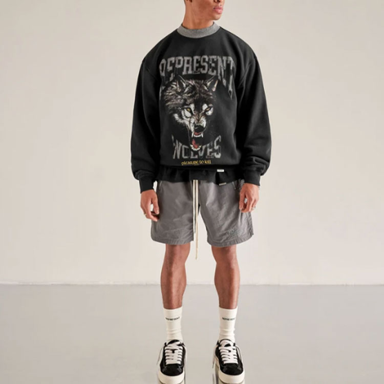 Lookbook REPRESENT FW21 Sweatshirt Grafik Serigala Kartun Pullover M04137-01