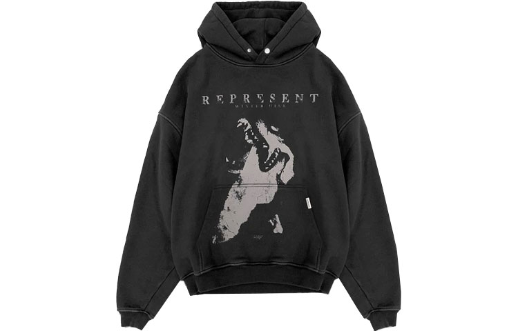 Represent FW21 Casual Graphic Hoodie Black M04138-03