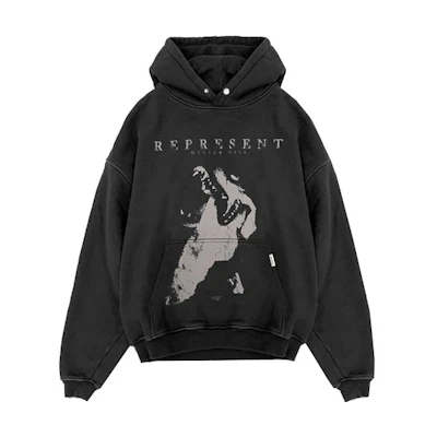 Represent FW21 Casual Graphic Hoodie Black M04138-03