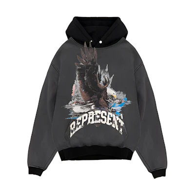 Represent FW21 Eagle Graphic Hoodie Grey/Black Mens M04134-20