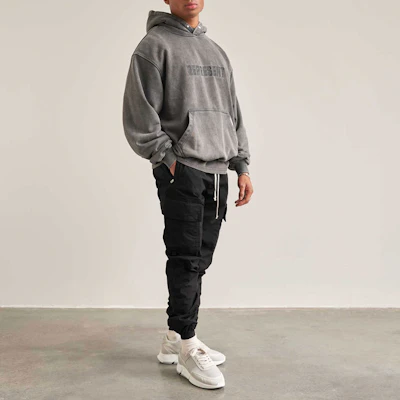 REPRESENT FW21 刺绣标志连帽卫衣 水洗灰 M04143-20 Shop REPRESENT FW21 刺绣标志连帽卫衣 水洗灰 M04143-20