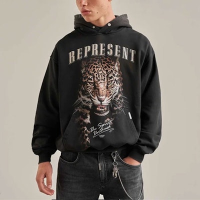 REPRESENT FW21 Leopard Print Oversized Hoodie Black M04146-03 Shop REPRESENT FW21 Leopard Print Oversized Hoodie Black M04146-03
