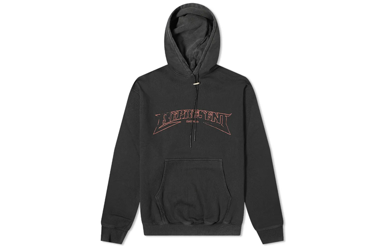Represent FW21 Letter Print Hoodie Deep Gray M04055-03