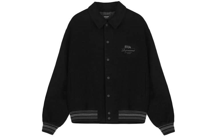 Represent FW21 Logo Button-Up Long Sleeve Jacket Men Black M01085-01