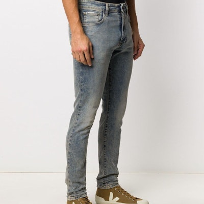 REPRESENT FW21 Logo Slim Fit Washed Jeans Men Blue M07043-25 Sizing REPRESENT FW21 Logo Slim Fit Washed Jeans Men Blue M07043-25