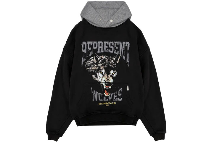 Represent FW21 Oversized Casual Printed Hoodie Black Men M04136-01