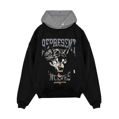 Represent FW21 Oversized Casual Printed Hoodie Black Men M04136-01