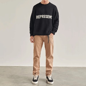 REPRESENT FW21 オーバーサイズ レターロゴ セーター ブラック M02043-01 Shop REPRESENT FW21 オーバーサイズ レターロゴ セーター ブラック M02043-01