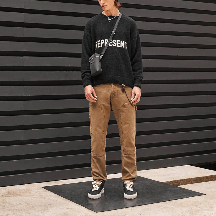 Details for REPRESENT FW21 オーバーサイズ レターロゴ セーター ブラック M02043-01