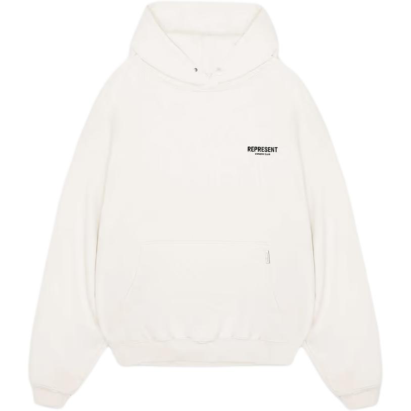 Represent FW21 Owners Club Logo Hoodie White Menswear M04153-72