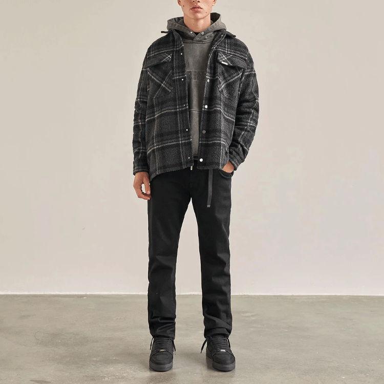 Lookbook REPRESENT FW21 Plaid Print Collared Jacket Men’s Black M06045-05