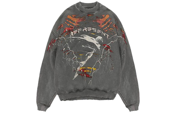 Order REPRESENT FW21 프린트 오버사이즈 크루넥 스웨트셔츠 그레이 M04112-20