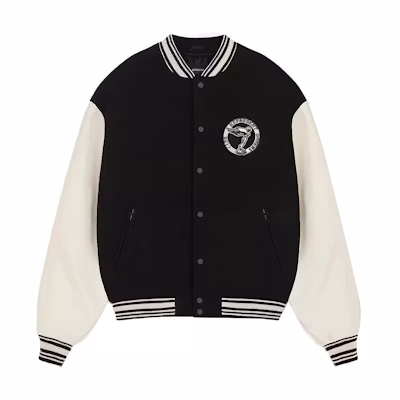 REPRESENT FW21 Skull Wings Logo Black Long Sleeve Varsity Jacket Men Back to School. M01078-01
