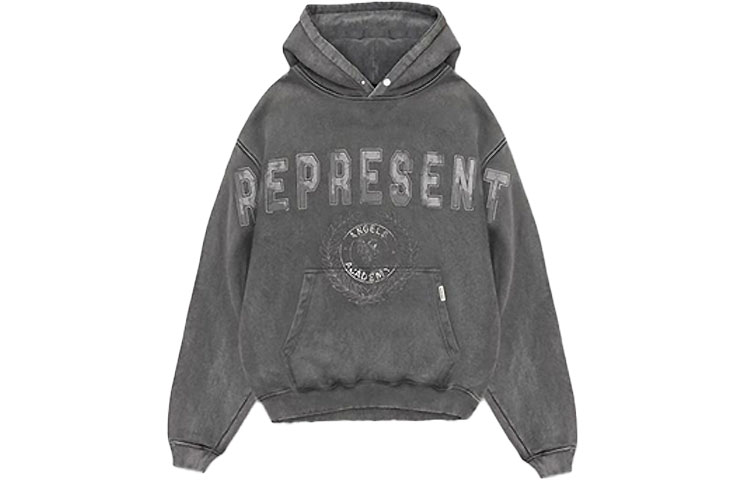 Represent FW21 Washed Logo Hoodie Oversized Fit Men’s Long Sleeve - Grey M04133-20