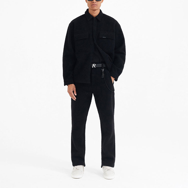 Lookbook REPRESENT FW22 Jaket Baju Hitam Lengan Panjang Classic Button-Up M06076-44