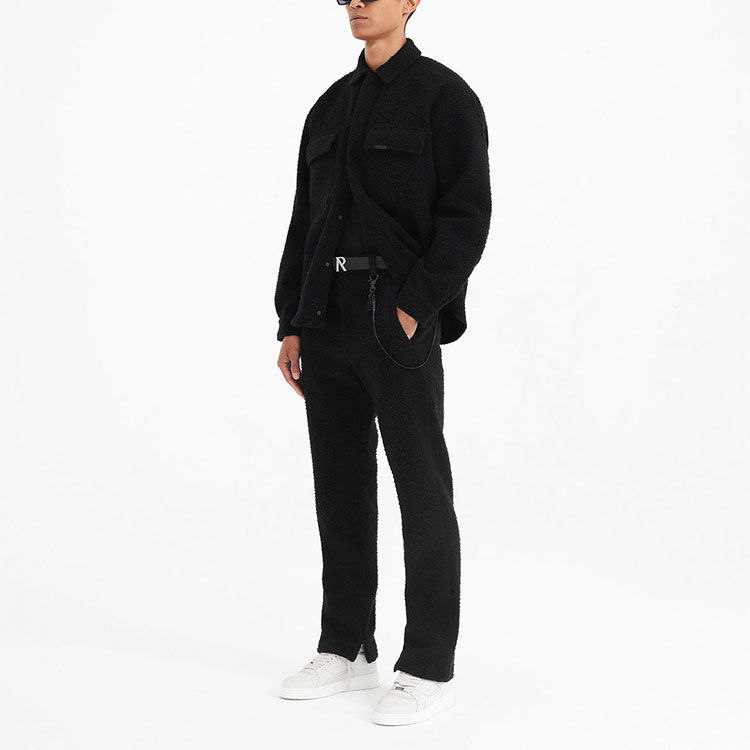 Shop REPRESENT FW22 Jaket Baju Hitam Lengan Panjang Classic Button-Up M06076-44