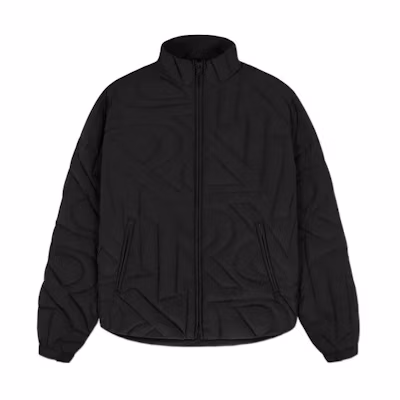 REPRESENT FW22 Black Puffer Jacket with Zip-Up High Collar M01203-01