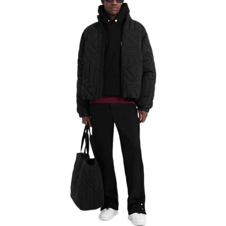 REPRESENT FW22  Black Puffer Jacket with Zip-Up High Collar M01203-01 圖 3