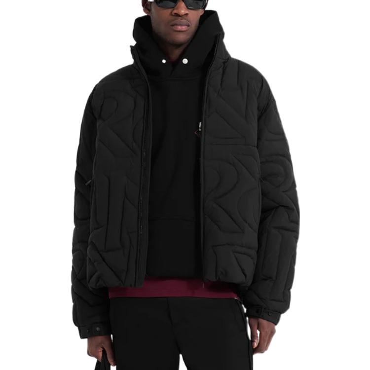 REPRESENT FW22  Black Puffer Jacket with Zip-Up High Collar M01203-01 圖 5