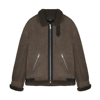 REPRESENT FW22 Brown Solid Zip-Up High-Neck Long Sleeve Jacket M01163-04