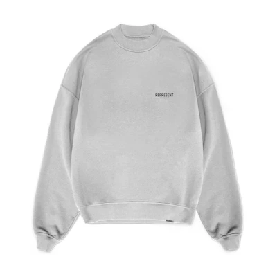 REPRESENT FW22 Grey Pullover Sweatshirt with Back Letter Logo Print. M04159-302