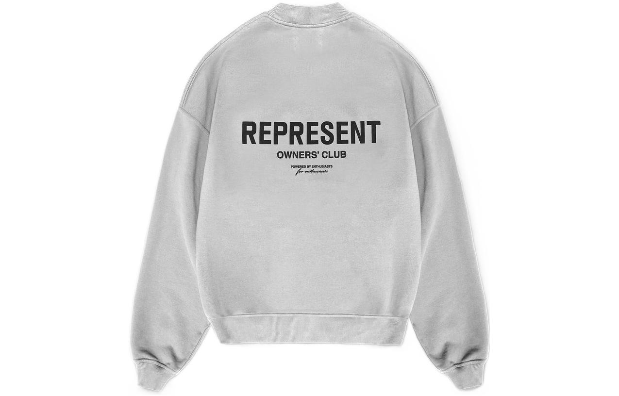 Lookbook REPRESENT FW22 Baju Sejuk Kelabu dengan Cetakan Logo Huruf Belakang. M04159-302