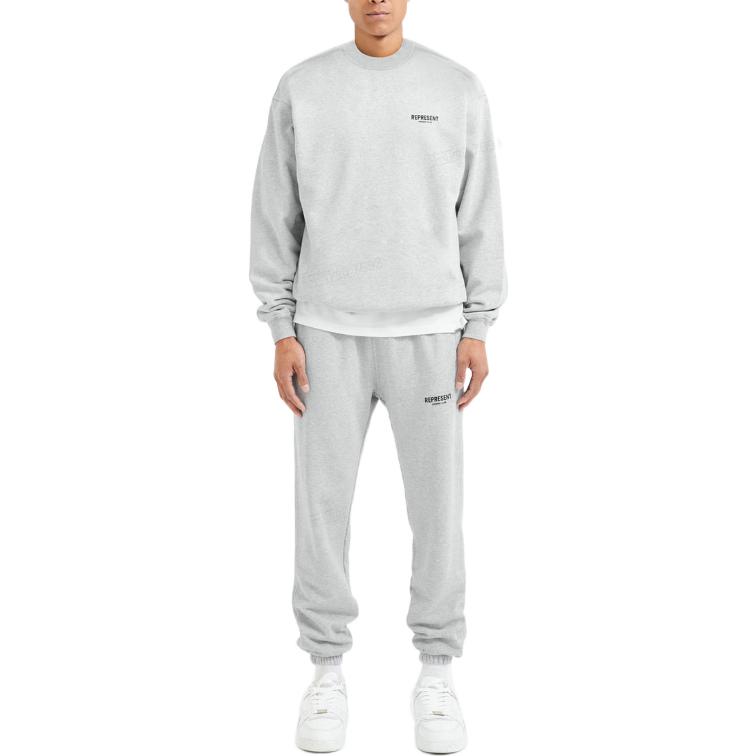 Shop REPRESENT FW22 Baju Sejuk Kelabu dengan Cetakan Logo Huruf Belakang. M04159-302