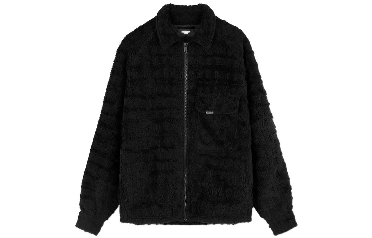 REPRESENT FW22  Solid Black Zip-Up Collared Jacket M06021-01