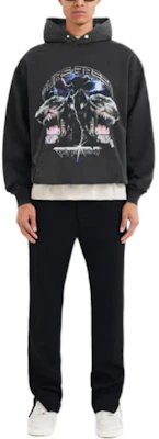 Represent FW22 Black Hoodie with Double-Headed Hound Print for Men M04062-03 Lookbook Represent FW22 Black Hoodie with Double-Headed Hound Print for Men M04062-03