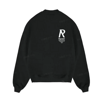 Represent FW22 Black Letter Print Pullover Long Sleeve Sweatshirt M04229-01