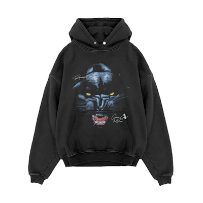 Represent FW22 Black Pullover Sweatshirt with Leopard Print Design M04226-03