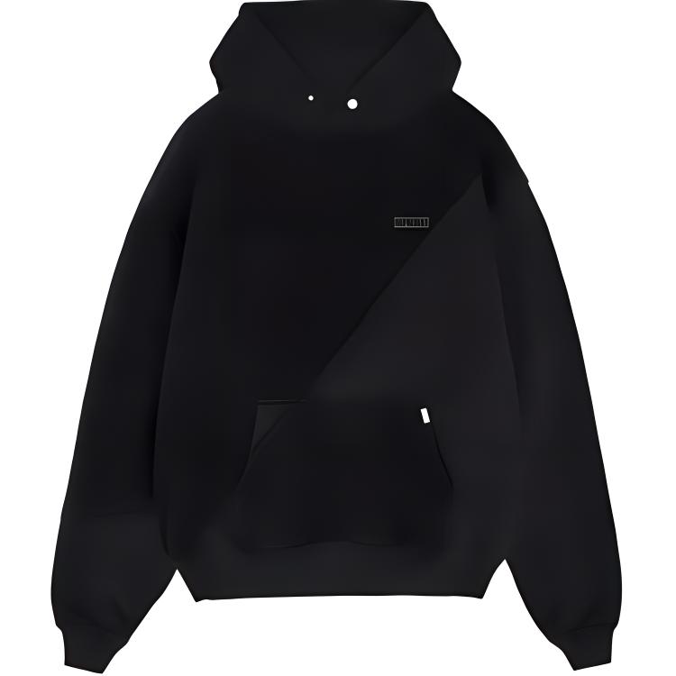 Represent FW22 Black Soft Pullover Hoodie Unisex Plain Color Block Design M04216-171