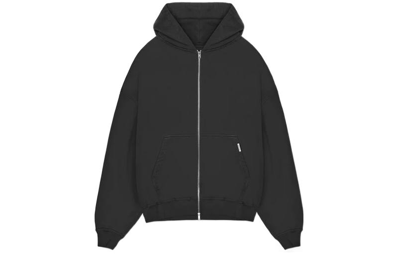 Represent FW22 Black Solid Color Zip-Up Hoodie M04201-171
