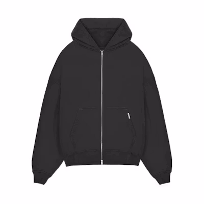 Represent FW22 Black Solid Color Zip-Up Hoodie M04201-171