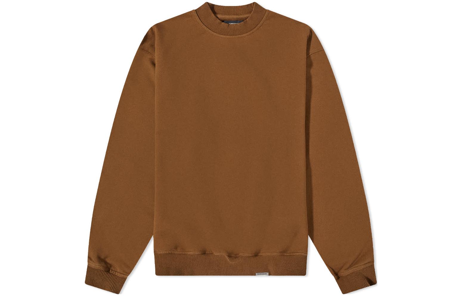 Represent FW22 Brown Solid Crewneck Pullover Sweatshirt Mens Long Sleeve M04200-184