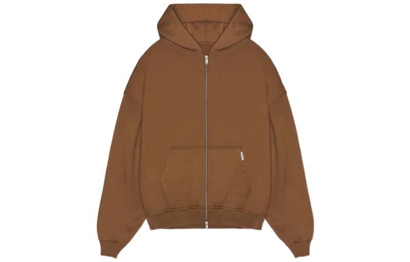 Represent FW22 Brown Solid Zip-Up Hoodie M04201-184