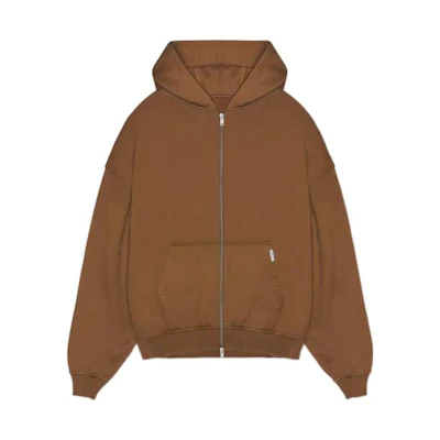 Represent FW22 Brown Solid Zip-Up Hoodie M04201-184
