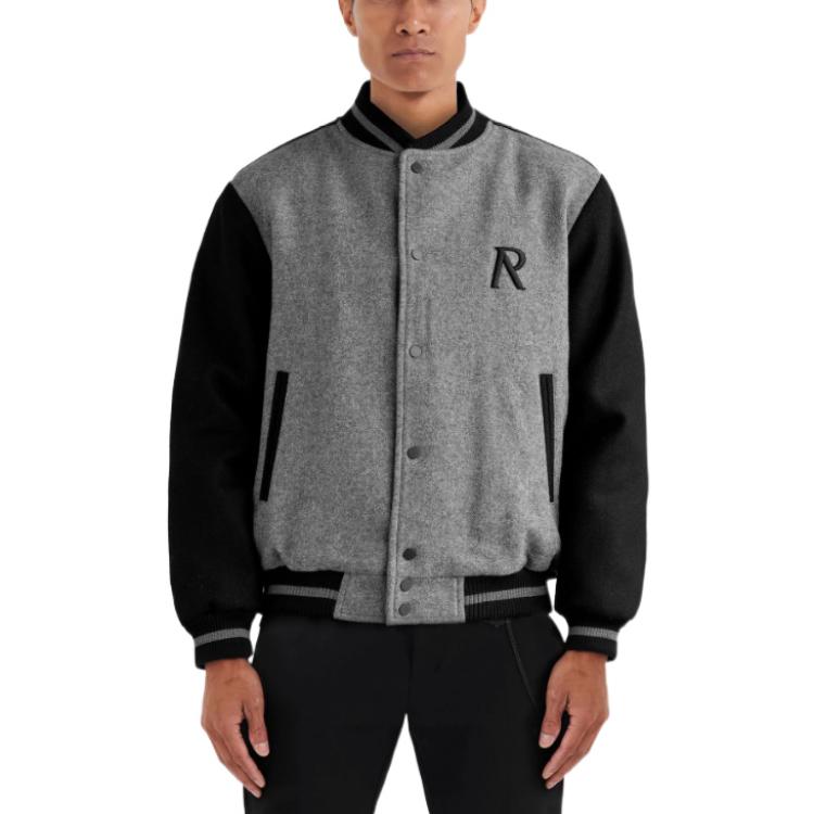 Shop REPRESENT FW22 Jaket Bomber Colorblock Single-Breasted - Kelabu M01145-05