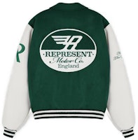 REPRESENT FW22 Jaket Varsity Lengan Panjang Hijau Logo Colorblock. M01143-62 Lookbook REPRESENT FW22 Jaket Varsity Lengan Panjang Hijau Logo Colorblock. M01143-62