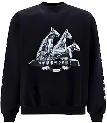 Represent FW22 圖案印花黑色男士圓領長袖上衣 M04243-01 Buy Represent FW22 圖案印花黑色男士圓領長袖上衣 M04243-01