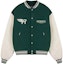 Order REPRESENT FW22 Green Varsity Jacket with Colorblock Logo Embroidery Unisex. M01078-62-GREEN