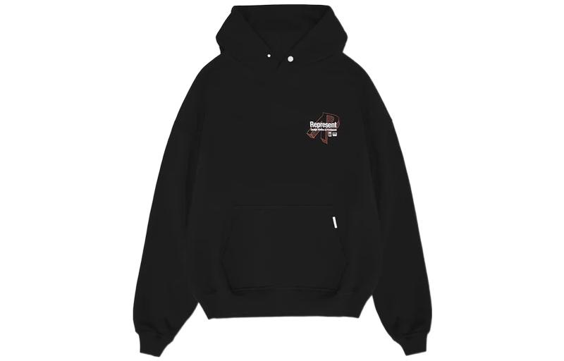 Represent FW22 Letter Logo Printed Hoodie Black M04269-01