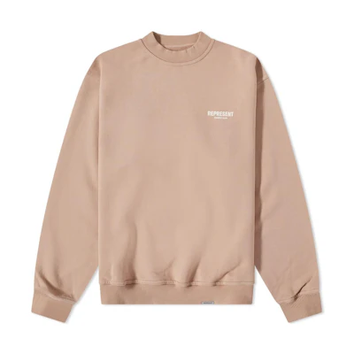 Represent FW22 Letter Print Crewneck Long Sleeve Sweatshirt Clay Gray W04004-227