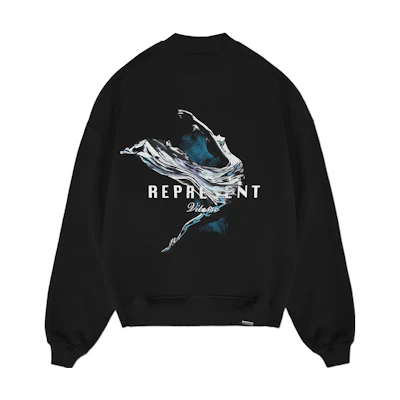 Represent FW22 Letter Print Crewneck Pullover Sweatshirt Men’s Black M04236-01